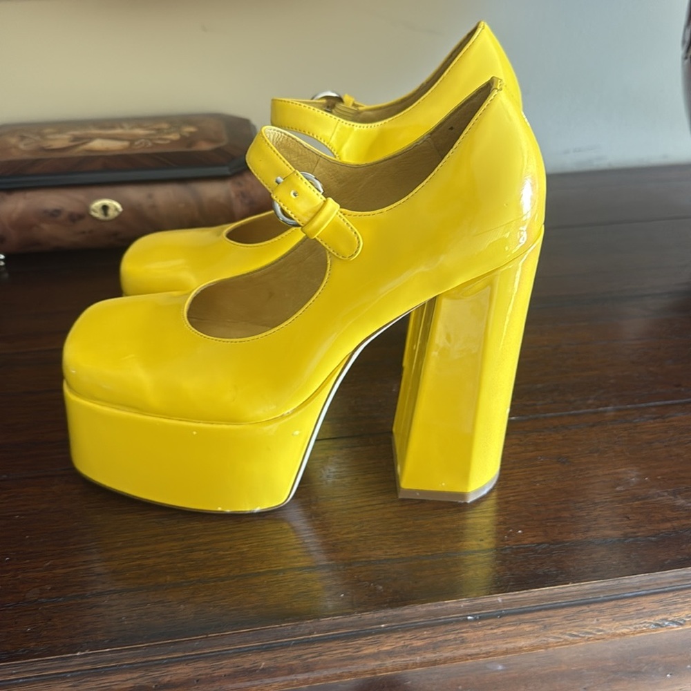 Jeffery Campbell Yellow Platform Mary Jane Shoes size 7 - Picture 4 of 7